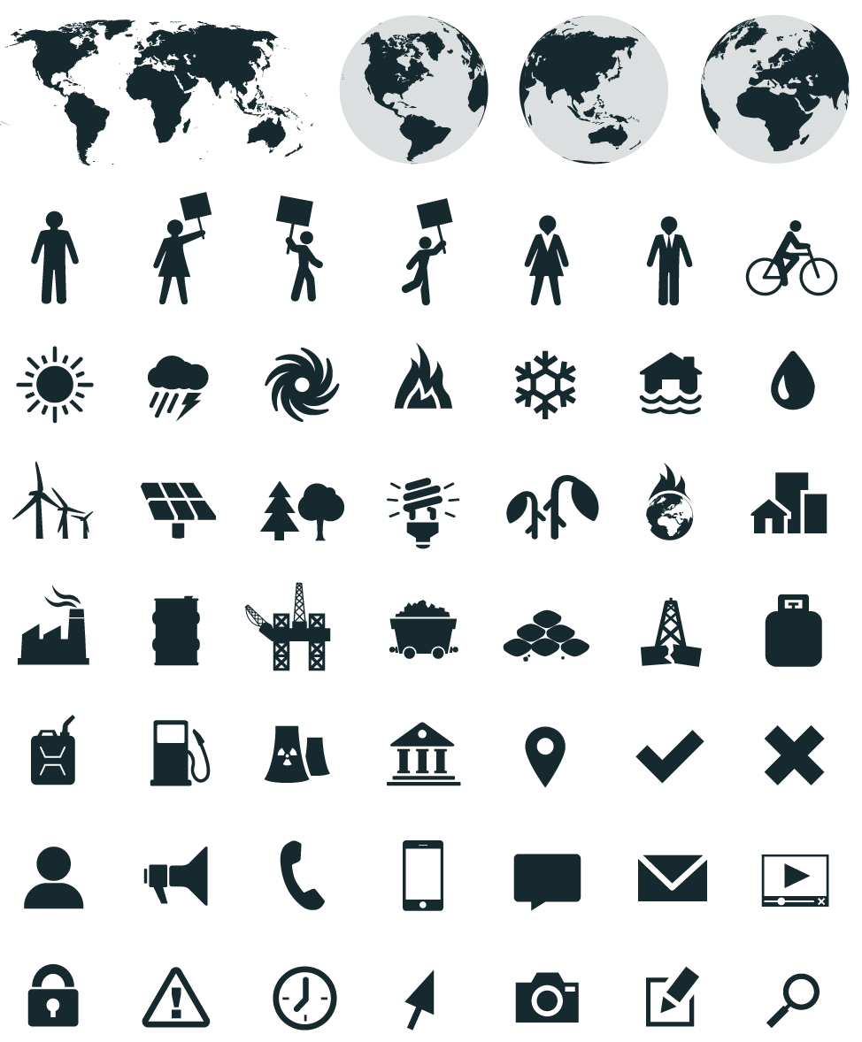Samples from 350's climate icon set